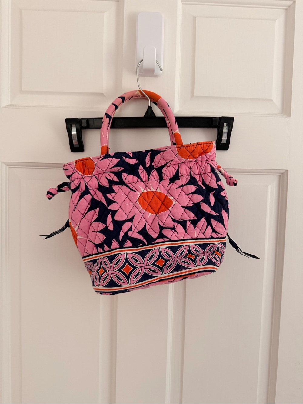 Vera Bradley Pink Navy Orange Floral Quilted Bag